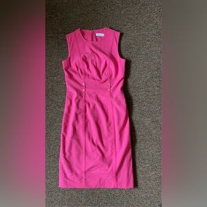 Calvin Klein Pink Small Sleeveless Sheath Midi Dress